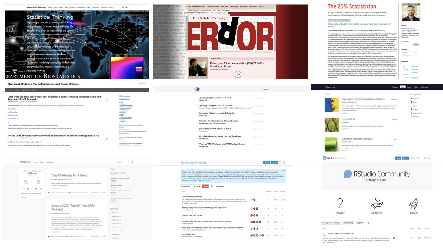 9 sitios web en los que aprender más sobre estadística y R software